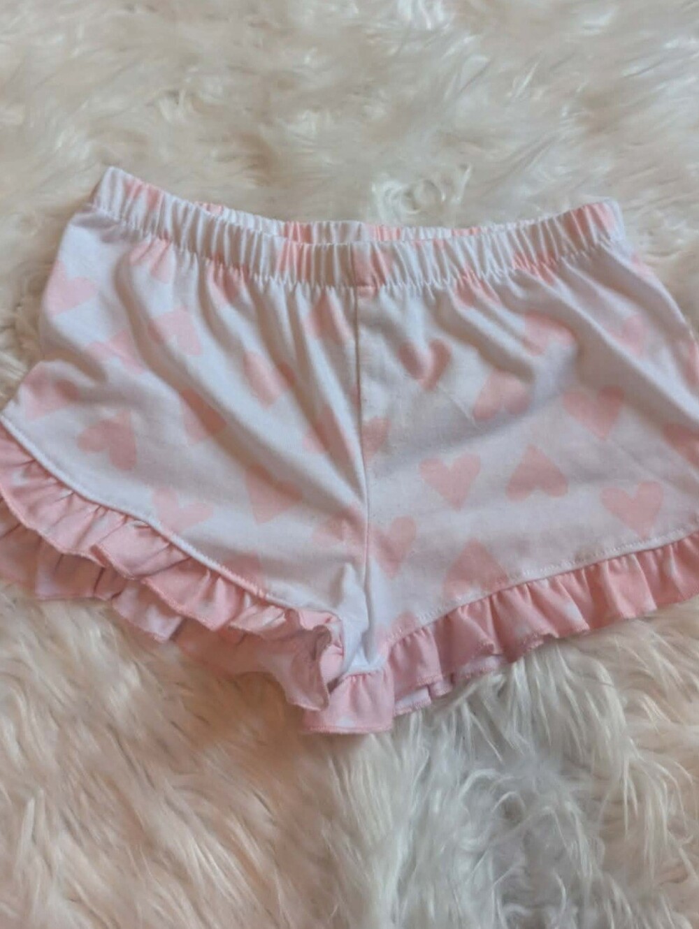 ✨️Carter's White and Light Pink Heart Ruffle Shorts
